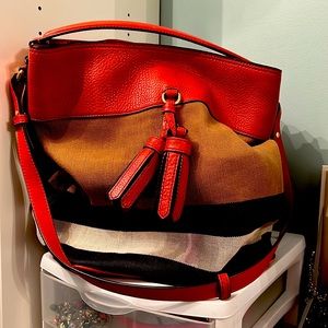 Burberry hobo canvas bad with leather